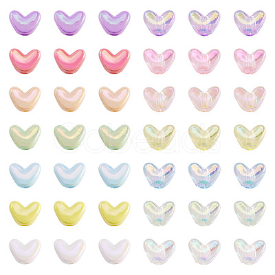 112Pcs 14 Styles UV Plating Transparent and Opaque Acrylic Beads MACR-TA0002-32-1