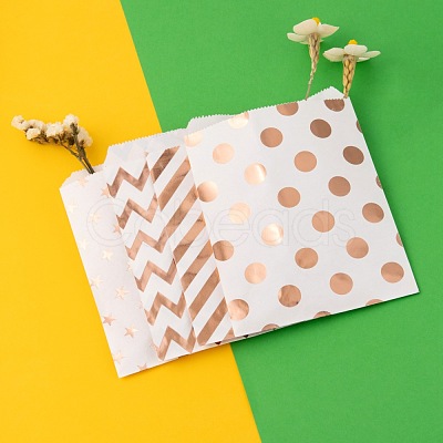 100Pcs 4 Patterns Eco-Friendly Kraft Paper Bags CARB-LS0001-02B-1