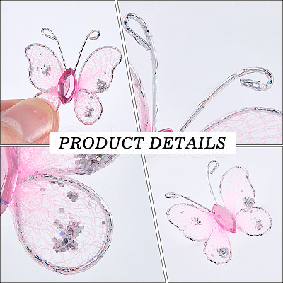 80Pcs Lace Butterfly Display Decorations DIY-CP0012-97-1