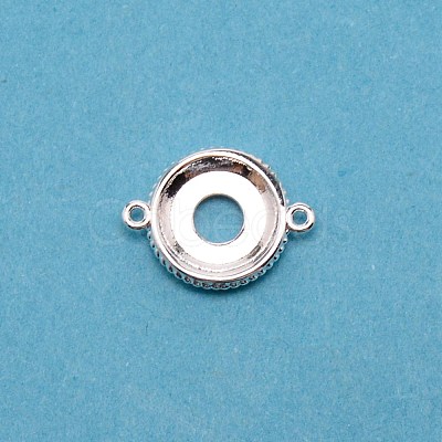 Brass Cabochon Connector Settings KK-TAC0014-05C-S-1