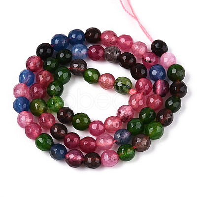 Dyed Natural White Jade Beads Strands G-T139-6mm-60-01-1