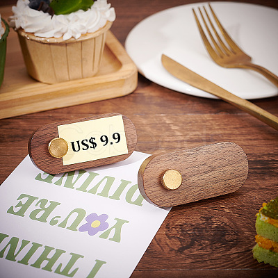 2 Sets Tabletop Wood Price Display Cards AJEW-FG0002-86-1