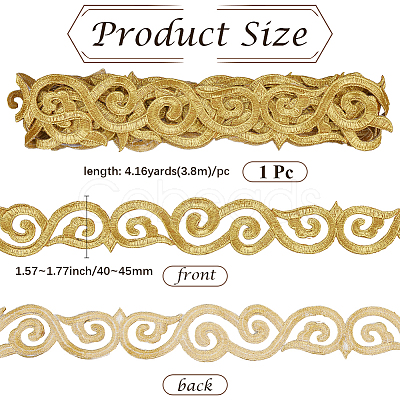 Iron on/Sew on Polyester Embroidery Auspicious Clouds Lace Ribbon OCOR-WH20020-06A-1