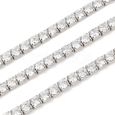 925 Sterling Silver Clear Cubic Zirconia Chains STER-C016-02A-P02-1