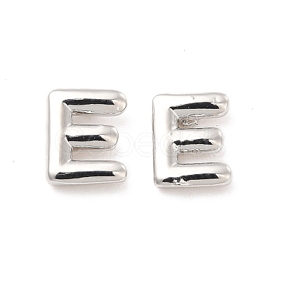 Brass Hollow Out Initial Letter Stud Earrings EJEW-A044-01P-E-1