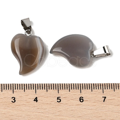 Natural Grey Agate Pendants G-B127-11P-10-1