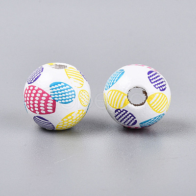 Spray Painted Schima Wood Beads WOOD-T032-37A-1