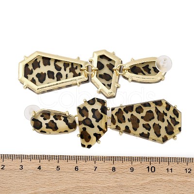 Alloy acrylic Dangle Stud Earrings EJEW-M075-01G-04-1