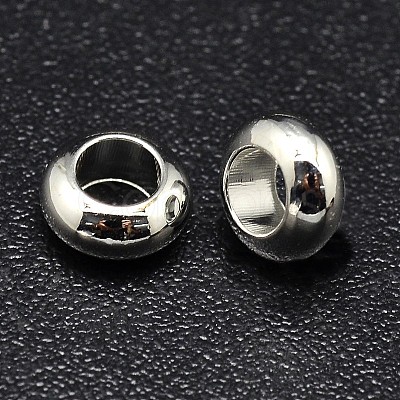 Brass Flat Round Spacer Beads X-KK-M085-10S-NR-1