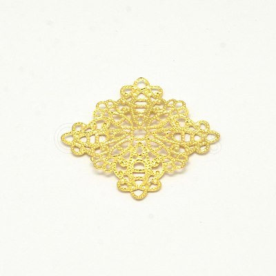 Brass Filigree Joiners KK-E710-66G-1
