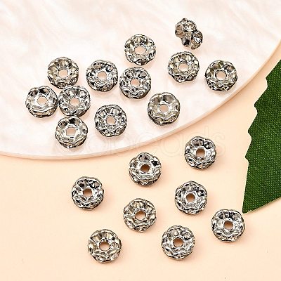 Brass Rhinestone Spacer Beads RB-A014-L6mm-01P-1