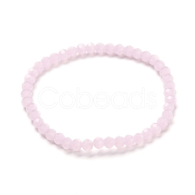 Faceted Glass Rondelle Beads Stretch Bracelet for Kid BJEW-JB06807-20-1