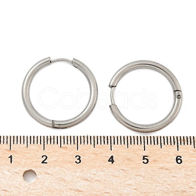 Tarnish Resistant 304 Stainless Steel Huggie Hoop Earrings EJEW-F111B-23mm-P-1