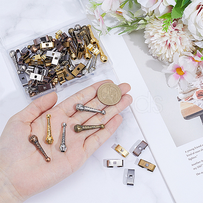75Pcs 10 Styles Alloy Cord Ends FIND-ME0003-03-1