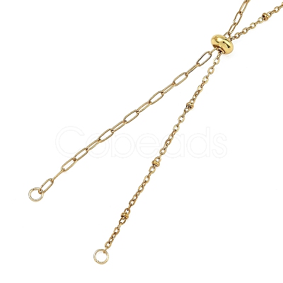 Adjustable 304 Stainless Steel Slider Chains Lariat Necklaces Makings AJEW-JB01664-01-1