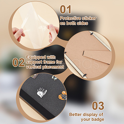 Wood & Plastic Rectangle Photo Frame Stand DJEW-WH0072-13A-01-1