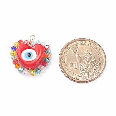 Handmade Evil Eye Lampwork Pendants PALLOY-JF01472-1