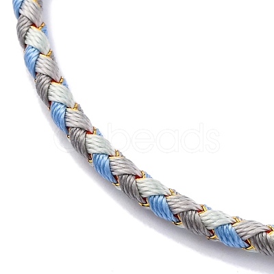 Polyester Cord Braided Bracelet Makings MAK-Z003-01P-17-1