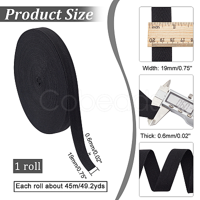 Flat Polycotton Twill Tape Ribbon OCOR-WH0066-92E-03-1