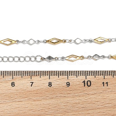 Rhombus 304 Stainless Steel Link Bracelets BJEW-N287-20-1