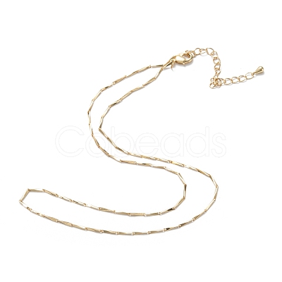 Brass Bar Link Chain Necklaces NJEW-K123-04G-1