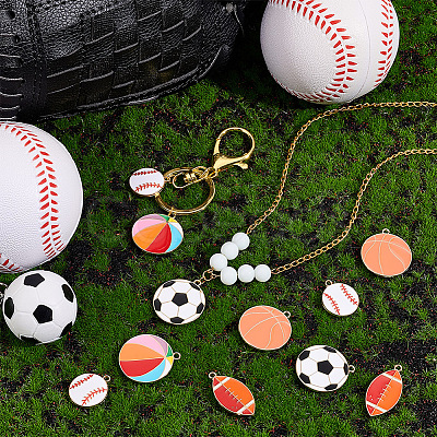 40Pcs 5 Styles Alloy Enamel Pendants ENAM-PH0002-86-1