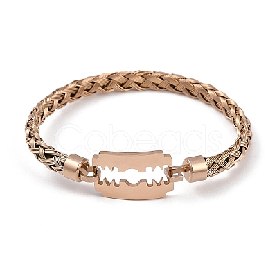 Adjustable Vacuum Plating PVD Vacuum Plating 304 Stainless Steel Bangles BJEW-F476-01RG-1