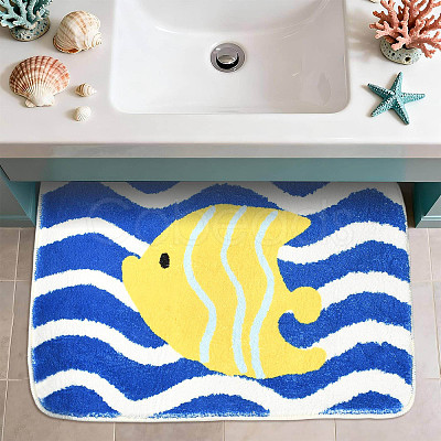 Flocking Fibre Tropical Fish Bath Mat AJEW-FZC0003-05B-1