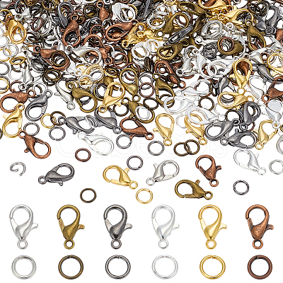 180Pcs 6 Colors Zinc Alloy Lobster Claw Clasps FIND-ME0001-81-1