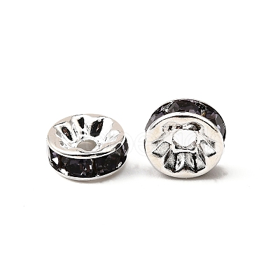 Brass Rhinestone Spacer Beads X-RB-A014-Z8mm-18S-1