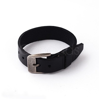 Alloy Leather Cord Bracelets X-BJEW-N269-17-1