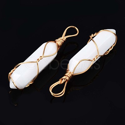 Natural White Jade Big Pendants G-T122-70G-1