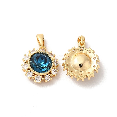 Brass Micro Pave Cubic Zirconia Pendants KK-M243-03G-1