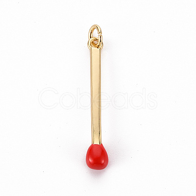 Brass Enamel Pendants X-KK-S362-032C-NR-1