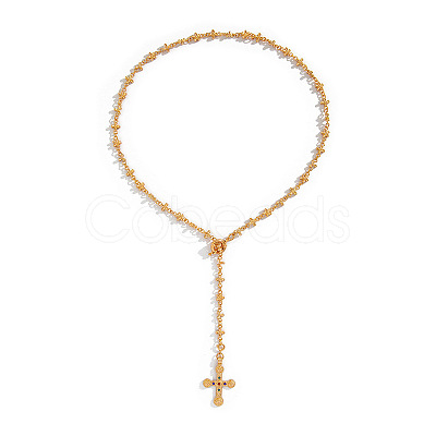 304 Stainless Steel Micro Pave Colorful Cubic Zirconia Cross Pendant Y Necklaces for Women FS-WG3FFC3-01-1
