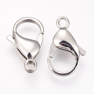 Tarnish Resistant 304 Stainless Steel Lobster Claw Clasps Hand Polished STAS-I082-14P-04-1