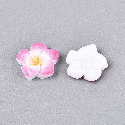 Plumeria Flower Opaque Resin Cabochons CRES-T025-30D-02-1