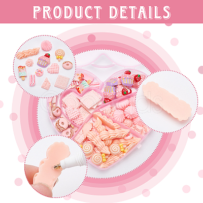 84Pcs 12 Style Resin Cabochons CRES-PH0003-39-1