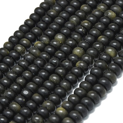 Natural Golden Sheen Obsidian Beads Strands G-P575-A29-8x5mm-1