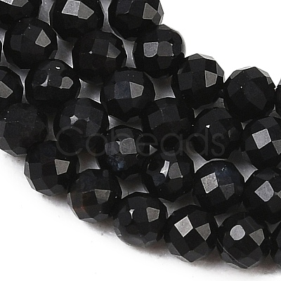 Natural Dyed & Heated Black Onyx Beads Strands LS-G-A129-3mm-25-1