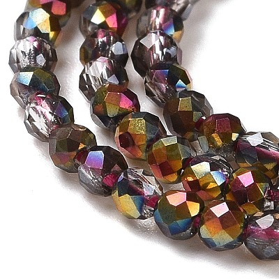Transparent Electroplate Glass Beads Strands GLAA-H021-01A-HP05-1