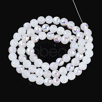 Electroplate Imitation Jade Glass Beads Strands EGLA-N024-01A-B01-1