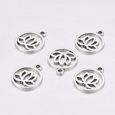 Tibetan Style Filigree Alloy Pendants X-TIBEP-5354-AS-LF-1