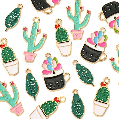 16Pcs 4 Styles Alloy Enamel Pendants ENAM-FS0001-86-1