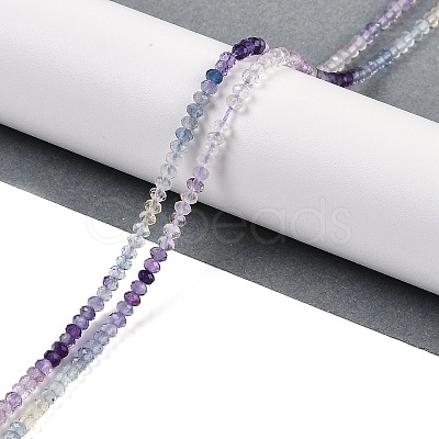 Gradient Color Natural Colorful Fluorite Beads Strands G-H071-A04-01-1