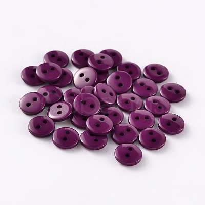 2-Hole Flat Round Resin Sewing Buttons for Costume Design BUTT-E119-36L-07-1