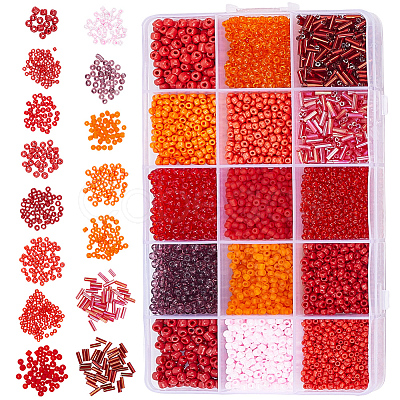 15 Styles Glass Seed & Bugle Beads SEED-PA0001-14E-1