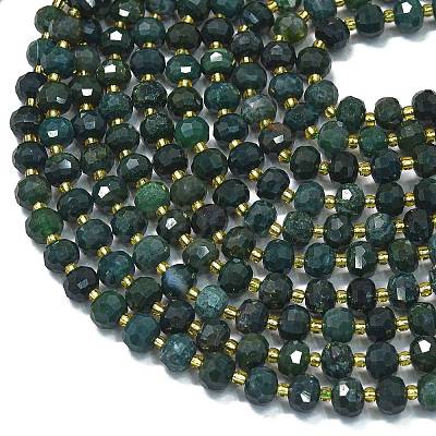 Natural Moss Agate Beads Strands G-K389-E24-01-1