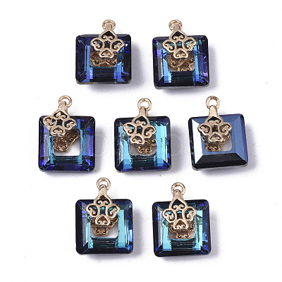 Electroplate Glass Charms EGLA-N005-002A-1