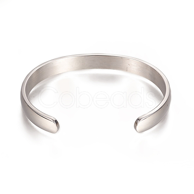 Tarnish Resistant 304 Stainless Steel Cuff Bangles LS-STAS-I110-10-8mm-P-1